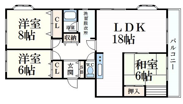 摂津本山駅 徒歩13分 2階の物件間取画像